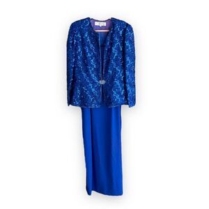 Vintage LILLIE RUBIN | 2-Piece Royal Blue Gown/Jacket (16)
